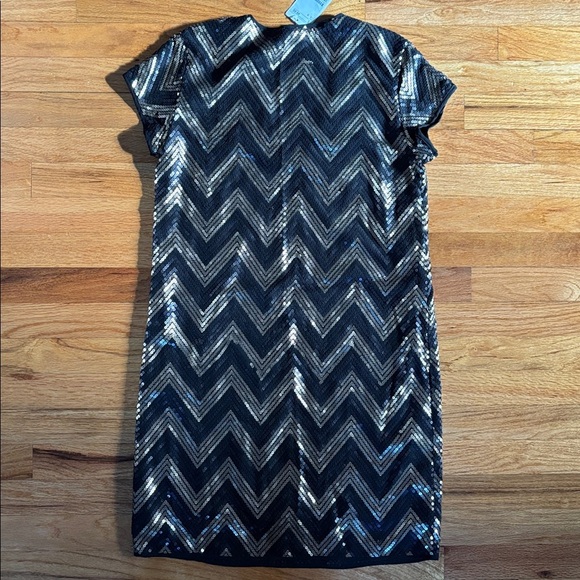 H&M Sequined Black and Gold Midi Dress Women’s Size Small Party Cocktail holiday - Picture 5 of 8